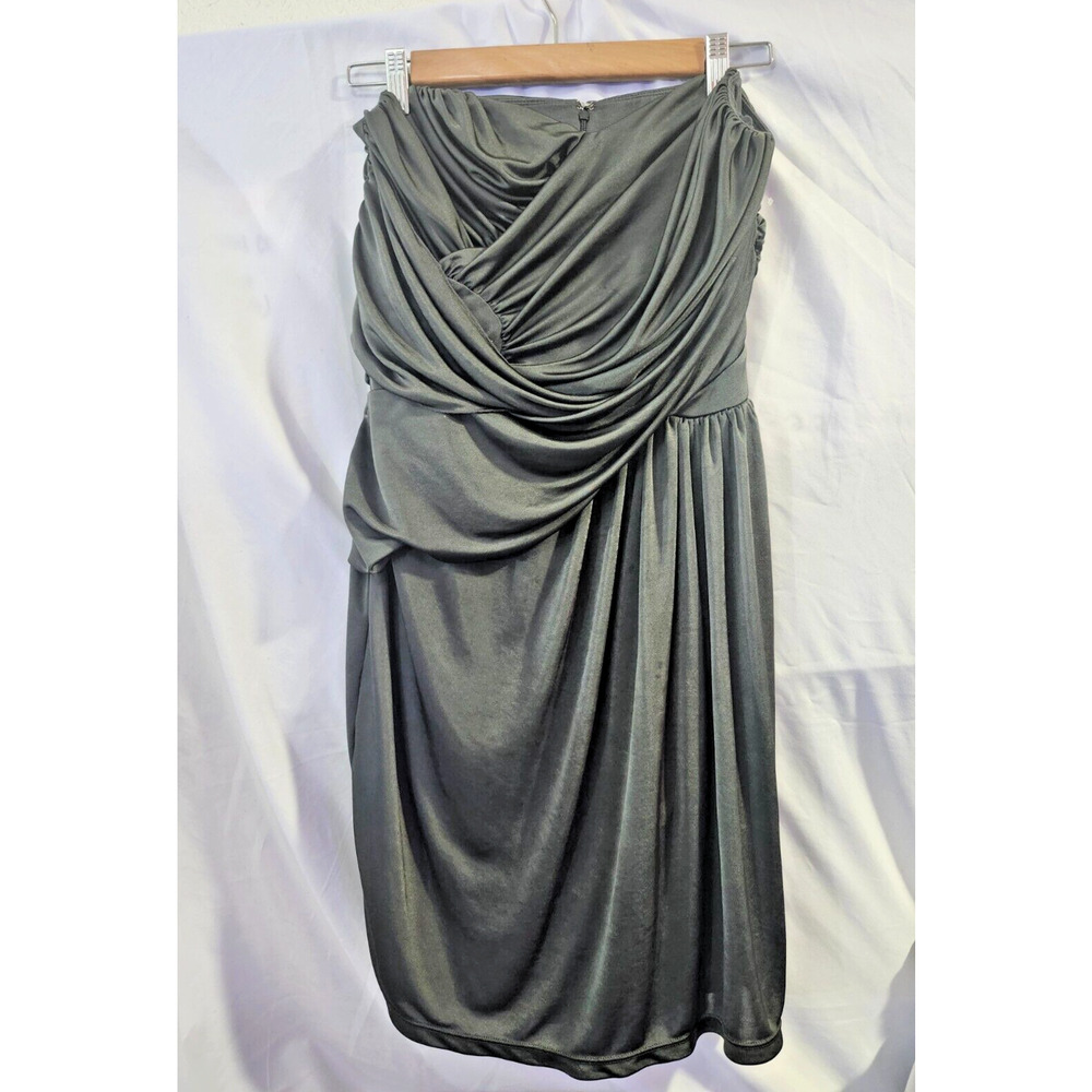 Express Womens Strapless Formal Silver Cocktail Dress Size Large